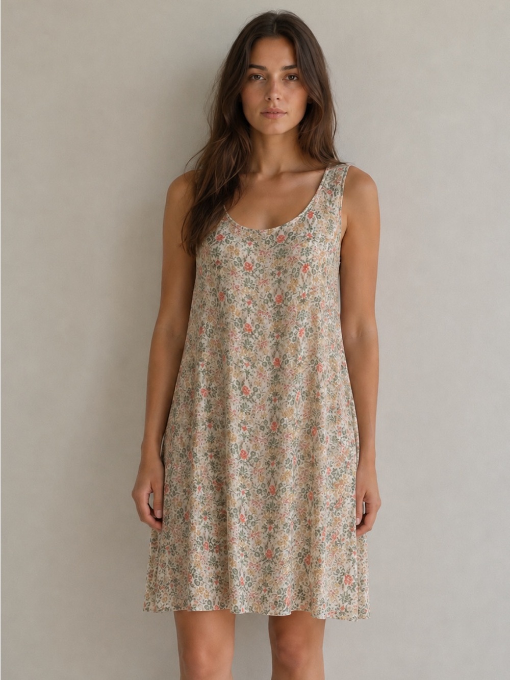 M Made in Italy Silk Blend Floral Swing Dress Size M Cottagecore